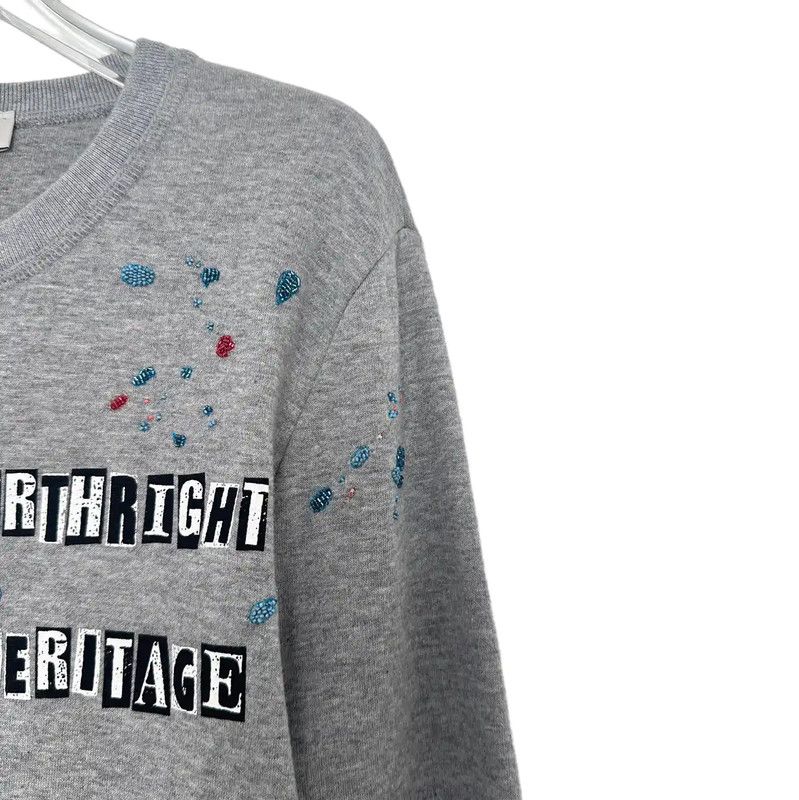 Valentino Valentino Gray Cotton Long Sleeve Crop Sweatshirt 0089 Size M / US 6-8 / IT 42-44 - 4 Thumbnail