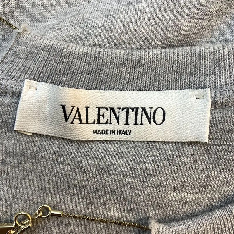 Valentino Valentino Gray Cotton Long Sleeve Crop Sweatshirt 0089 Size M / US 6-8 / IT 42-44 - 6 Thumbnail