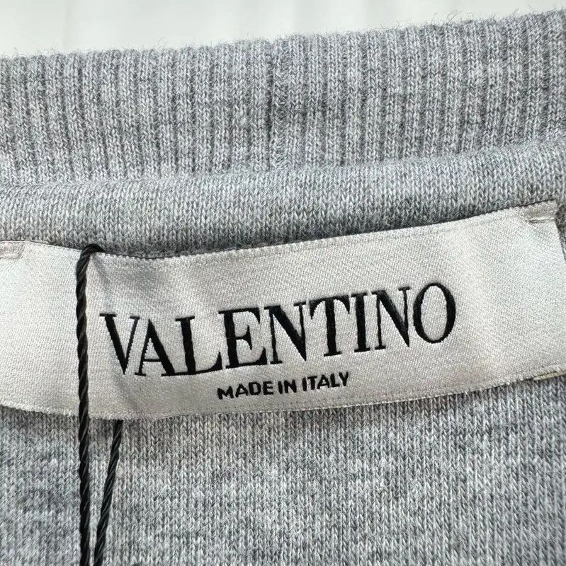 Valentino Valentino Gray Cotton Embroidered Long Sleeve Sweatshirt 0089 Size S / US 4 / IT 40 - 5 Thumbnail