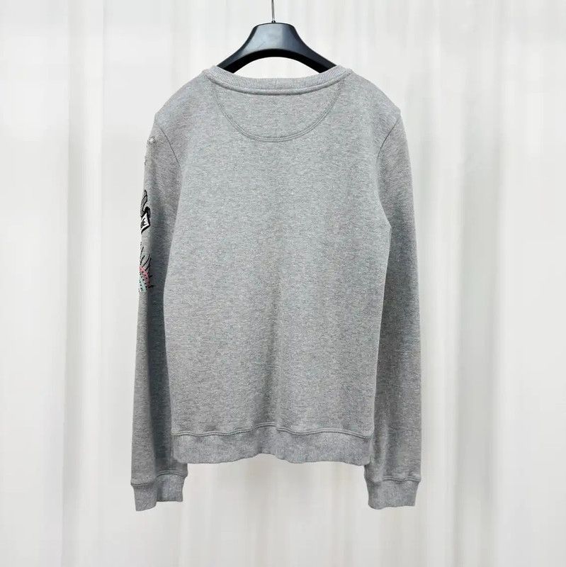 Valentino Valentino Gray Cotton Embroidered Long Sleeve Sweatshirt 0089 Size S / US 4 / IT 40 - 2 Thumbnail