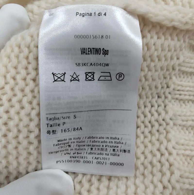 Valentino Valentino Beige Wool Long Sleeve Sweater 0089 Size S / US 4 / IT 40 - 4 Thumbnail