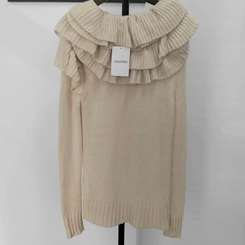 Valentino Valentino Beige Wool Long Sleeve Sweater 0089 Size S / US 4 / IT 40 - 2 Thumbnail