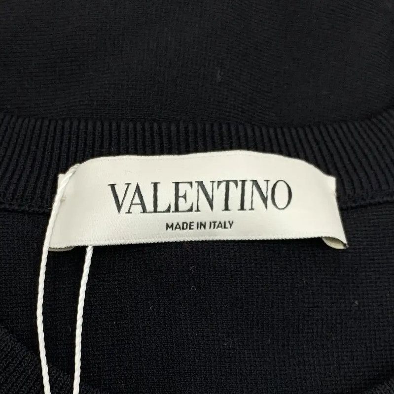 Valentino Valentino Black Midi Dress with White Detail 0089 Size M / US 6-8 / IT 42-44 - 6 Thumbnail