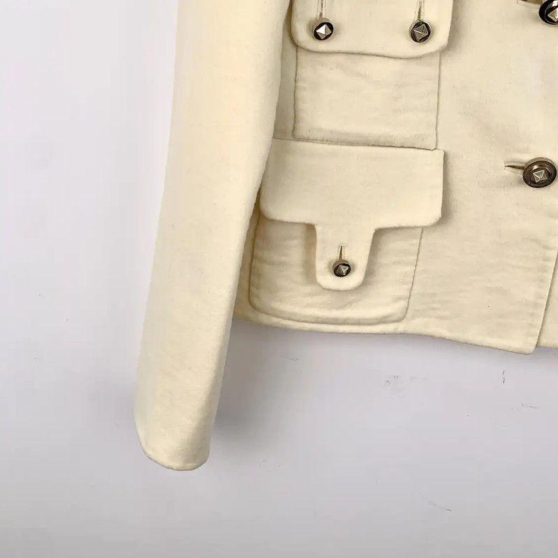 Valentino Valentino Beige Wool Women's Jacket 0089 Size M / US 6-8 / IT 42-44 - 4 Thumbnail
