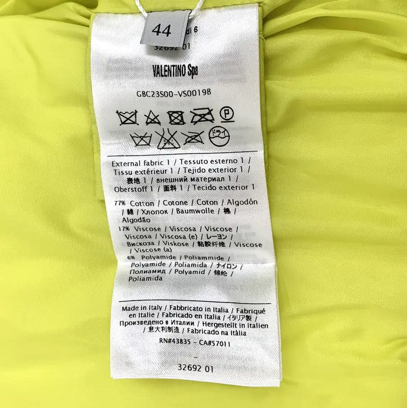 Valentino Valentino Women's Cotton Puff Jacket in Bright Yellow 0089 Size L / US 10 / IT 46 - 6 Thumbnail