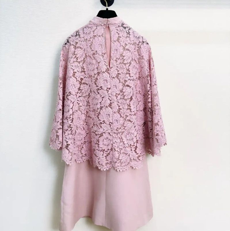 Valentino Valentino Pink Cotton Long Sleeve Dress 0089 Size S / US 4 / IT 40 - 2 Thumbnail
