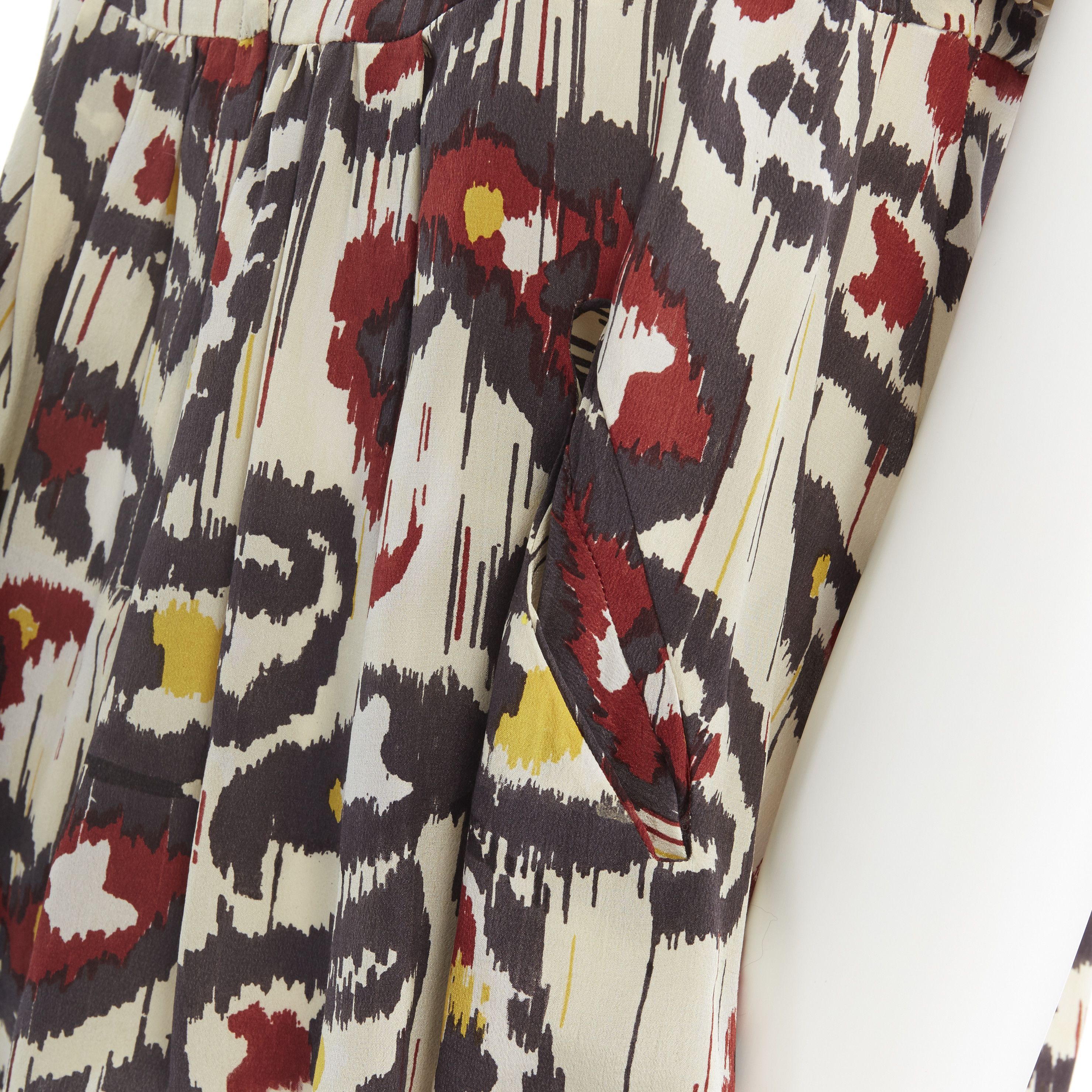 Isabel Marant ISABEL MARANT Ikat cream ethnic print silk ruffle cut-out top FR34 XS US2 UK6 Size XS / US 0-2 / IT 36-38 - 8 Thumbnail