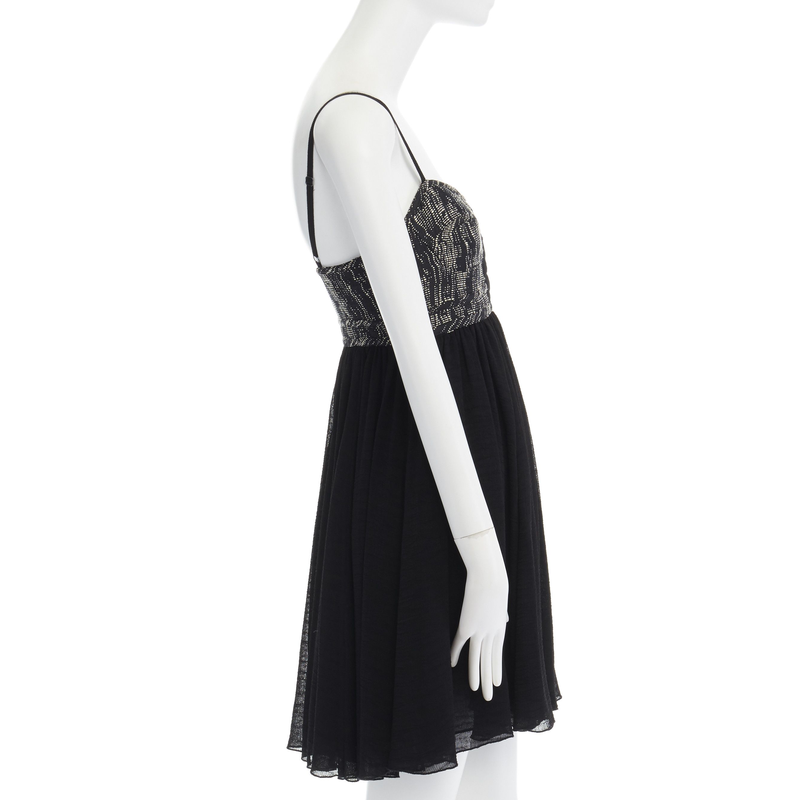 Proenza Schouler PROENZA SCHOULER grey tweed bust silk flounce skirt mini dress XS FR34 US2 UK6 Size XS / US 0-2 / IT 36-38 - 4 Thumbnail