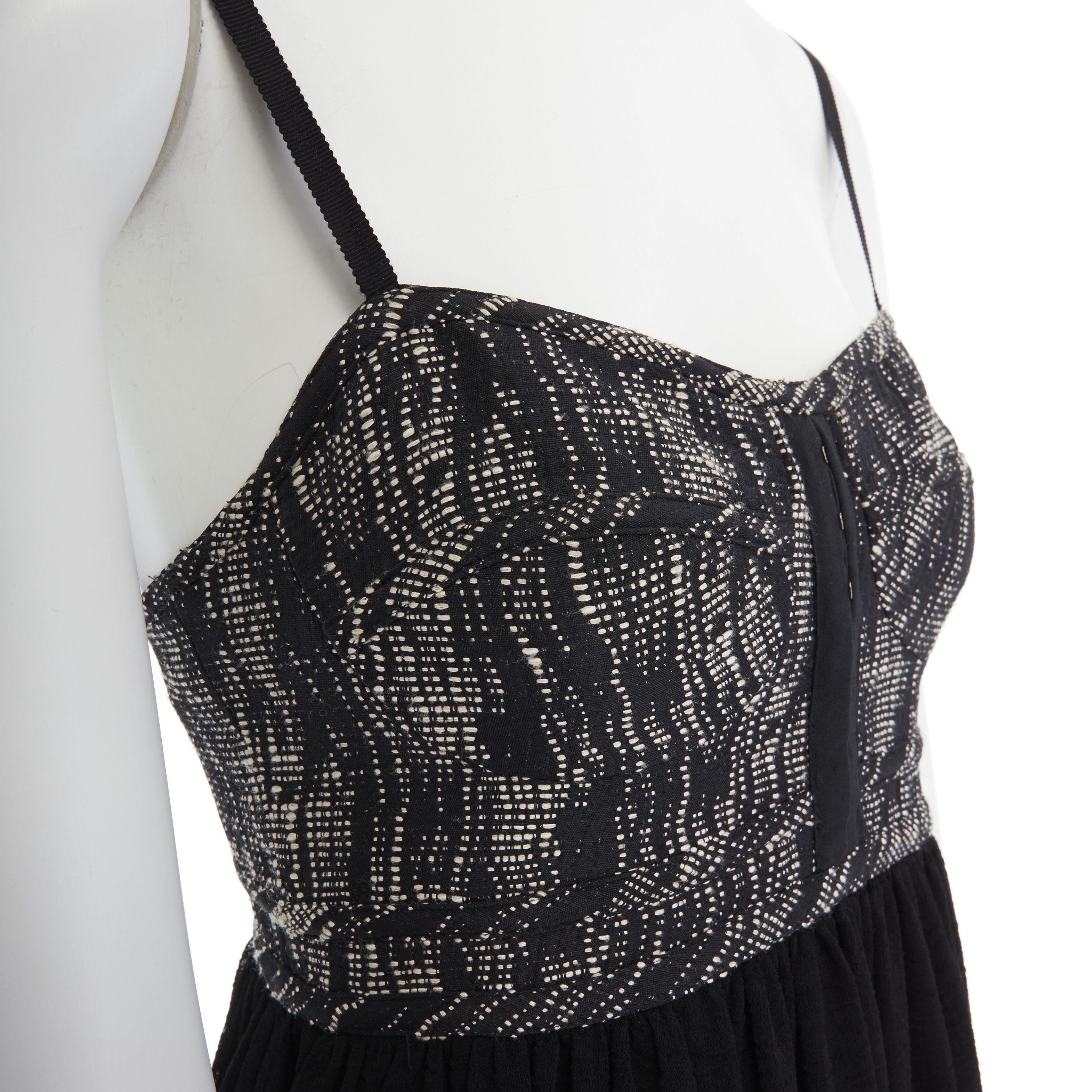 Proenza Schouler PROENZA SCHOULER grey tweed bust silk flounce skirt mini dress XS FR34 US2 UK6 Size XS / US 0-2 / IT 36-38 - 2 Thumbnail