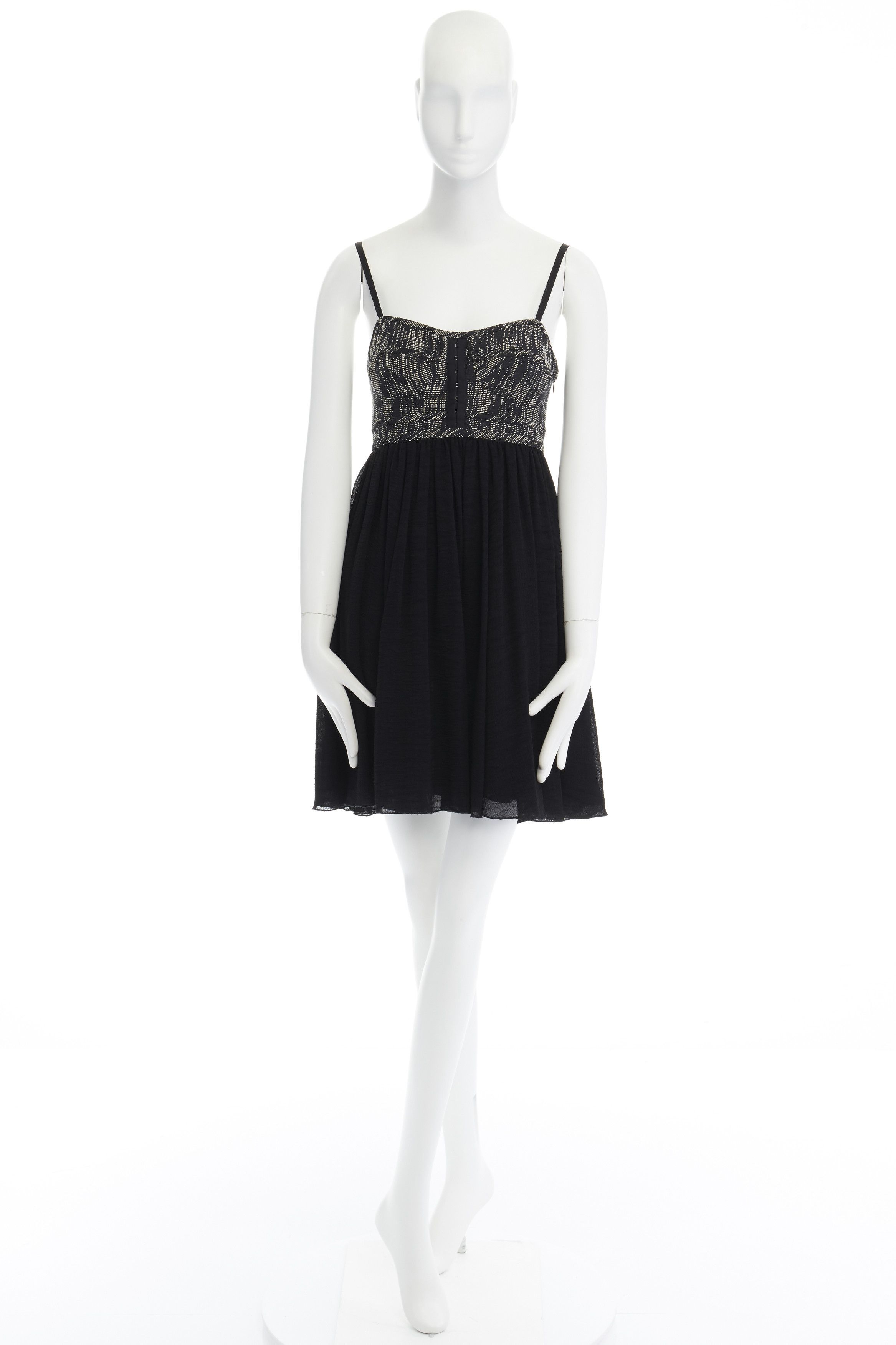 Proenza Schouler PROENZA SCHOULER grey tweed bust silk flounce skirt mini dress XS FR34 US2 UK6 Size XS / US 0-2 / IT 36-38 - 10 Thumbnail