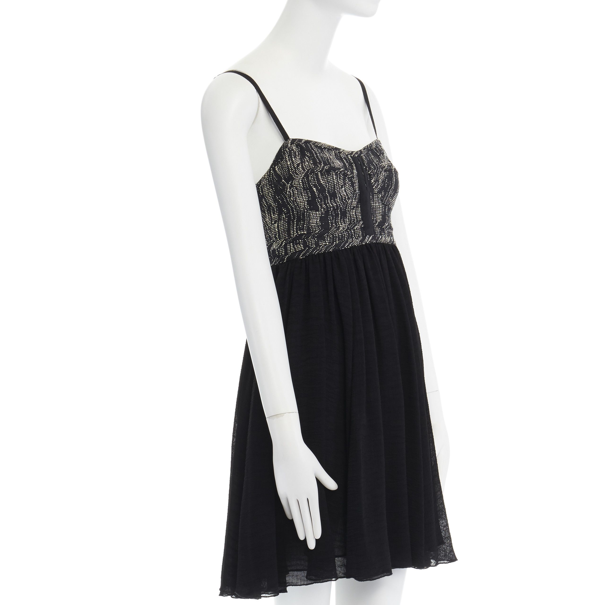 Proenza Schouler PROENZA SCHOULER grey tweed bust silk flounce skirt mini dress XS FR34 US2 UK6 Size XS / US 0-2 / IT 36-38 - 3 Thumbnail