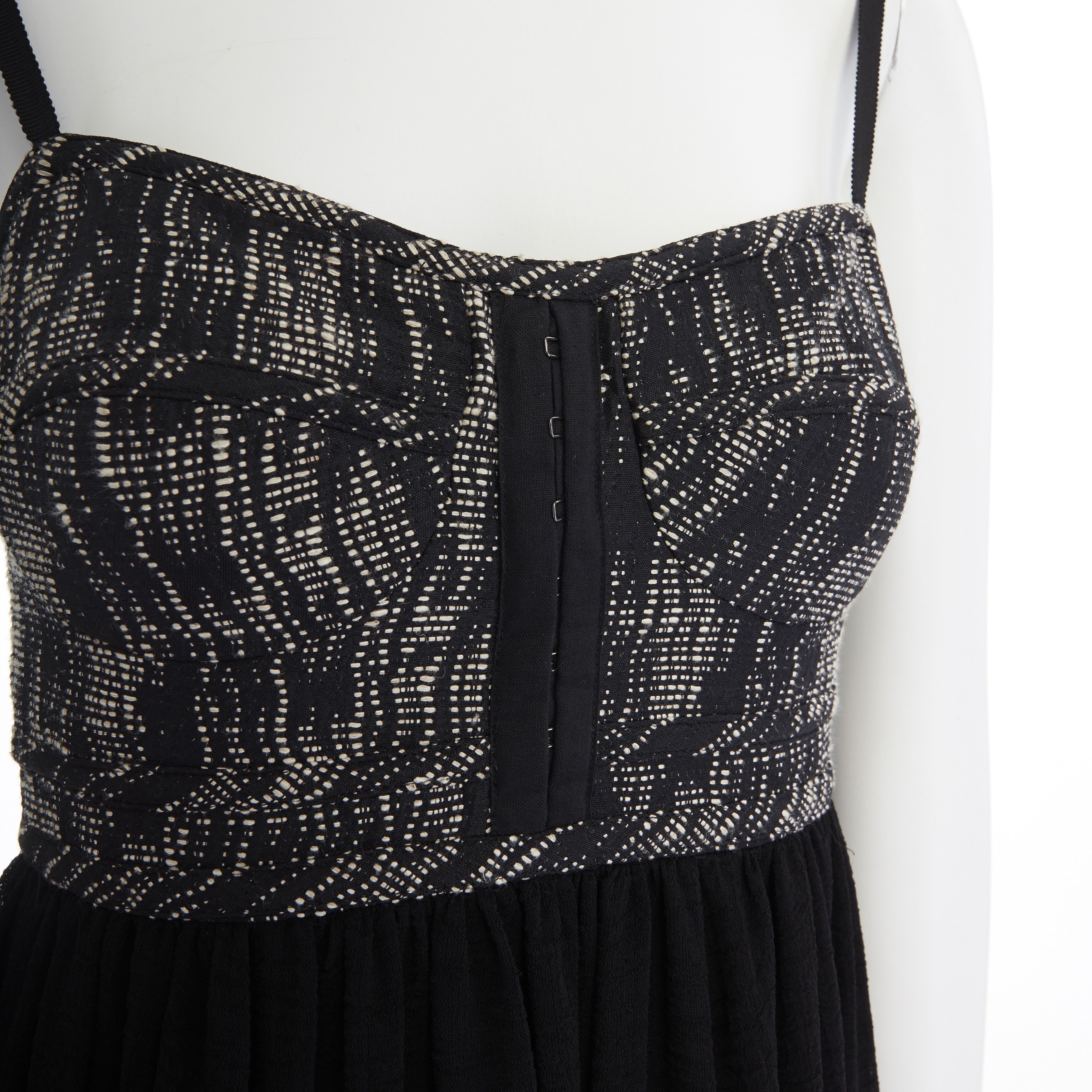 Proenza Schouler PROENZA SCHOULER grey tweed bust silk flounce skirt mini dress XS FR34 US2 UK6 Size XS / US 0-2 / IT 36-38 - 7 Thumbnail