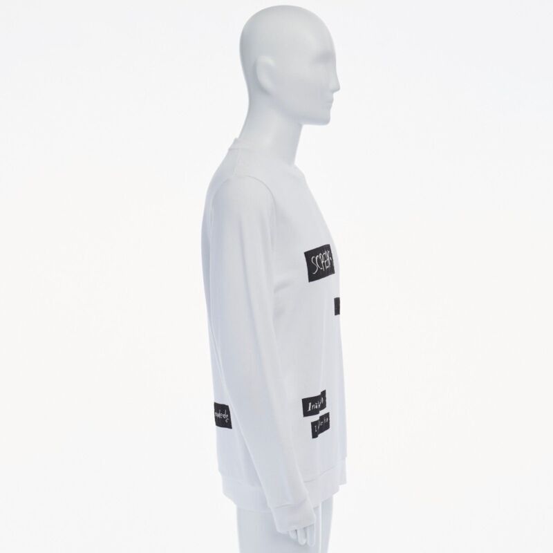Raf Simons RAF SIMONS X JOYCE 2015 white abstract patchwork cotton sweater pullover top S Size S / US 4 / IT 40 - 3 Thumbnail