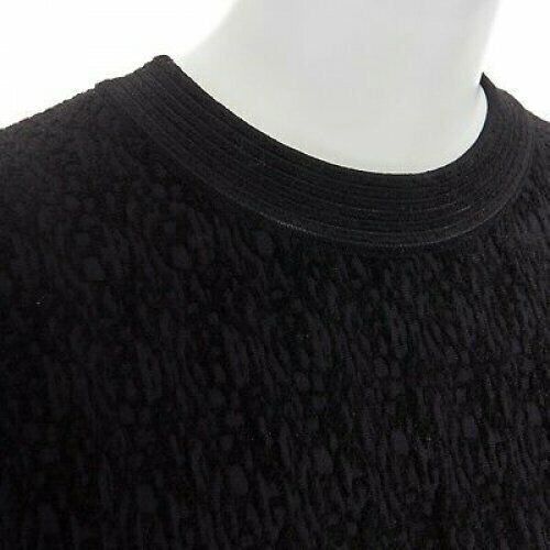 Alaia ALAIA black textured chenille cutout fluted hem bodycon dress US8 UK12 IT44 FR40 Size M / US 6-8 / IT 42-44 - 7 Thumbnail