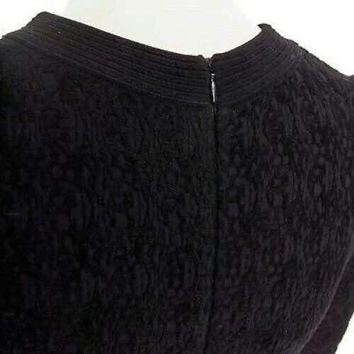 Alaia ALAIA black textured chenille cutout fluted hem bodycon dress US8 UK12 IT44 FR40 Size M / US 6-8 / IT 42-44 - 9 Thumbnail