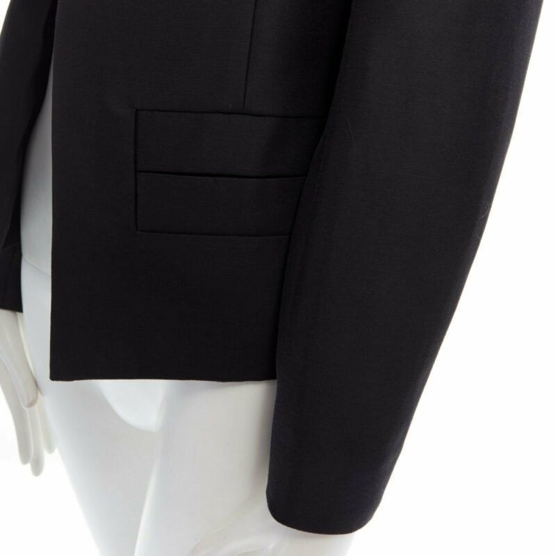 Balenciaga runway BALENCIAGA GHESQUIERE SS12 black leather panel collarless jacket FR34 US2 Size S / US 4 / IT 40 - 7 Thumbnail