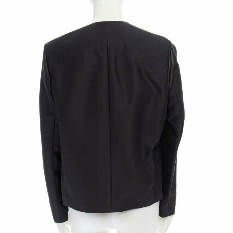Balenciaga runway BALENCIAGA GHESQUIERE SS12 black leather panel collarless jacket FR34 US2 Size S / US 4 / IT 40 - 5 Thumbnail