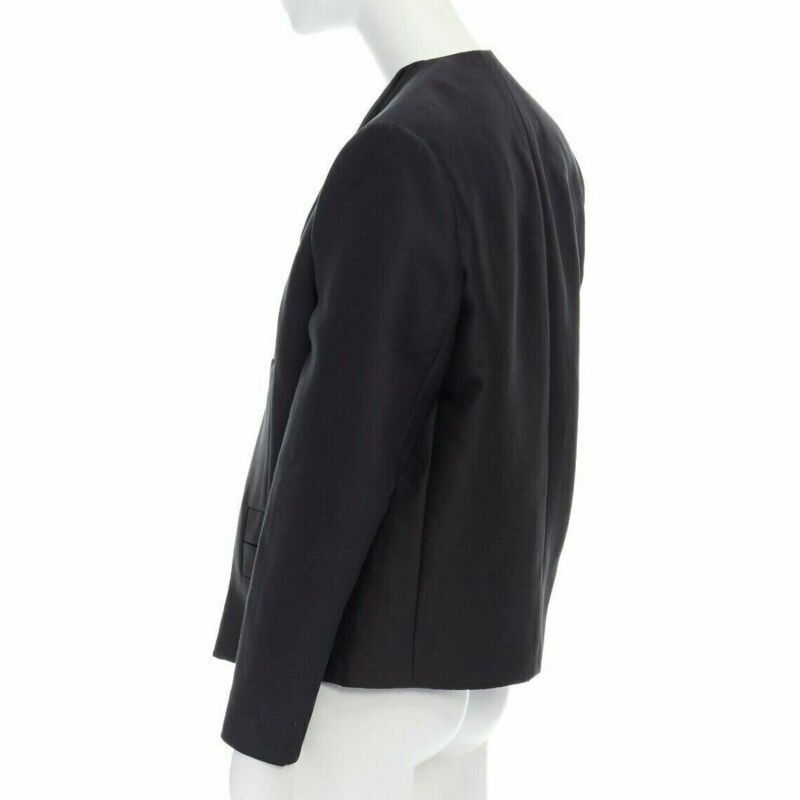 Balenciaga runway BALENCIAGA GHESQUIERE SS12 black leather panel collarless jacket FR34 US2 Size S / US 4 / IT 40 - 6 Thumbnail