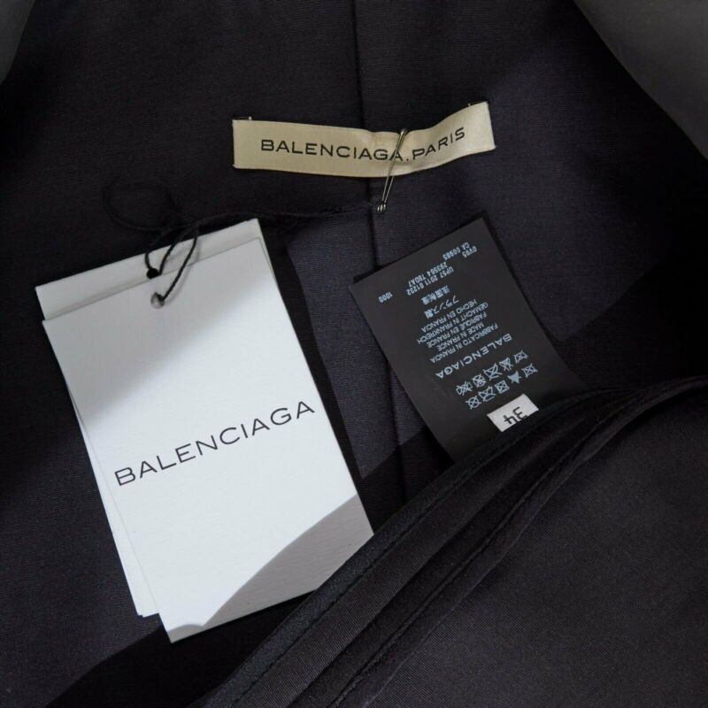 Balenciaga runway BALENCIAGA GHESQUIERE SS12 black leather panel collarless jacket FR34 US2 Size S / US 4 / IT 40 - 9 Thumbnail