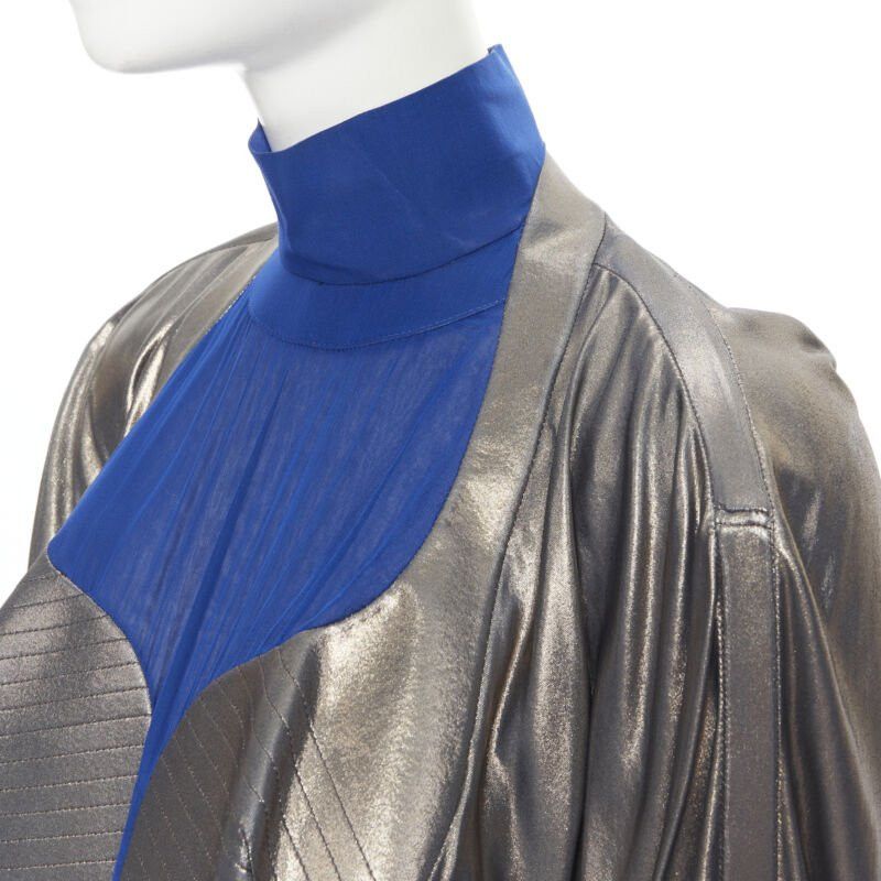 Balenciaga new BALENCIAGA 2012 Runway blue copper futuristic bustier silk dress FR36 XS Size XS / US 0-2 / IT 36-38 - 7 Thumbnail