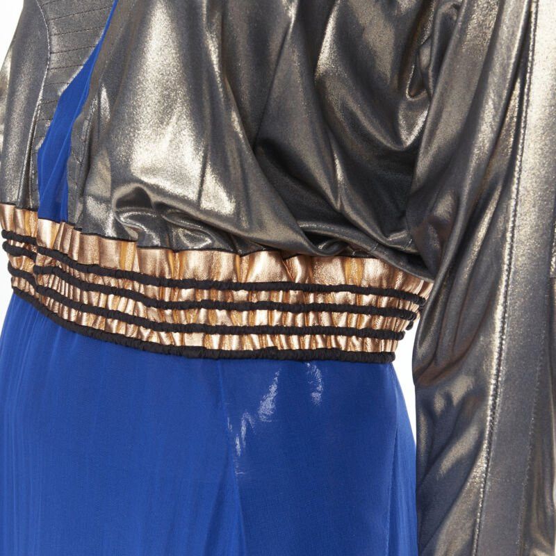Balenciaga new BALENCIAGA 2012 Runway blue copper futuristic bustier silk dress FR36 XS Size XS / US 0-2 / IT 36-38 - 9 Thumbnail