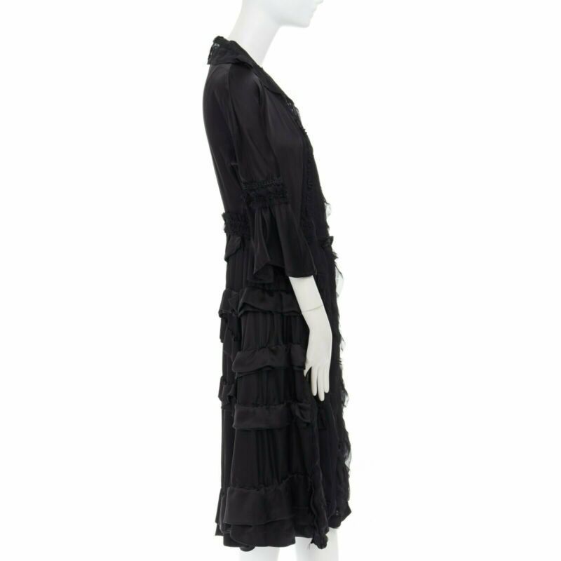 Comme des Garcons runway COMME DES GARCONS Broken Bride AW05 black victorian ruffle silk dress S Size S / US 4 / IT 40 - 5 Thumbnail