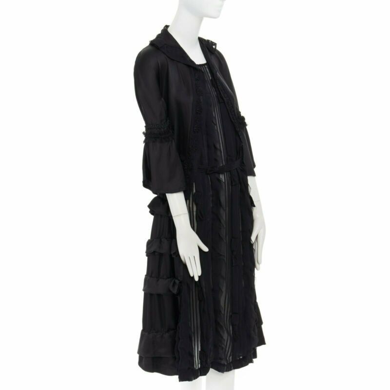 Comme des Garcons runway COMME DES GARCONS Broken Bride AW05 black victorian ruffle silk dress S Size S / US 4 / IT 40 - 4 Thumbnail