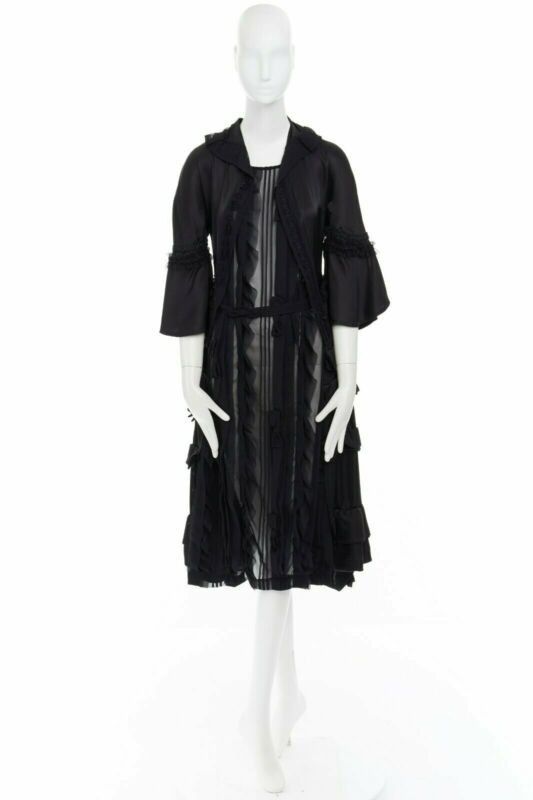 Comme des Garcons runway COMME DES GARCONS Broken Bride AW05 black victorian ruffle silk dress S Size S / US 4 / IT 40 - 3 Thumbnail