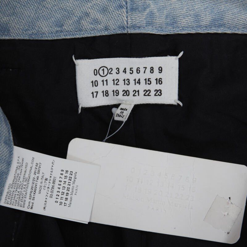 Maison Margiela new MAISON MARGIELA black leather blue denim trim cuffed jeans pants IT38 XS Size 26" / US 2 / IT 38 - 11 Thumbnail