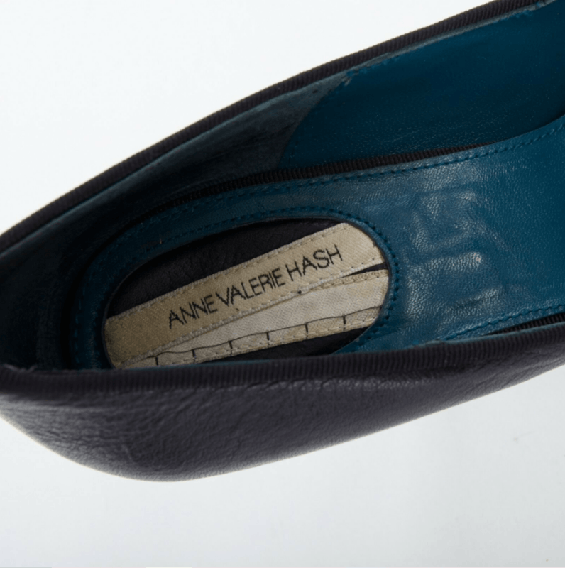 Anne Valerie Hash ANNE VALERIE HASH black leather round toe stacked chunky heel shoes EU37 US7 UK4 Size US 7 / IT 37 - 11 Thumbnail