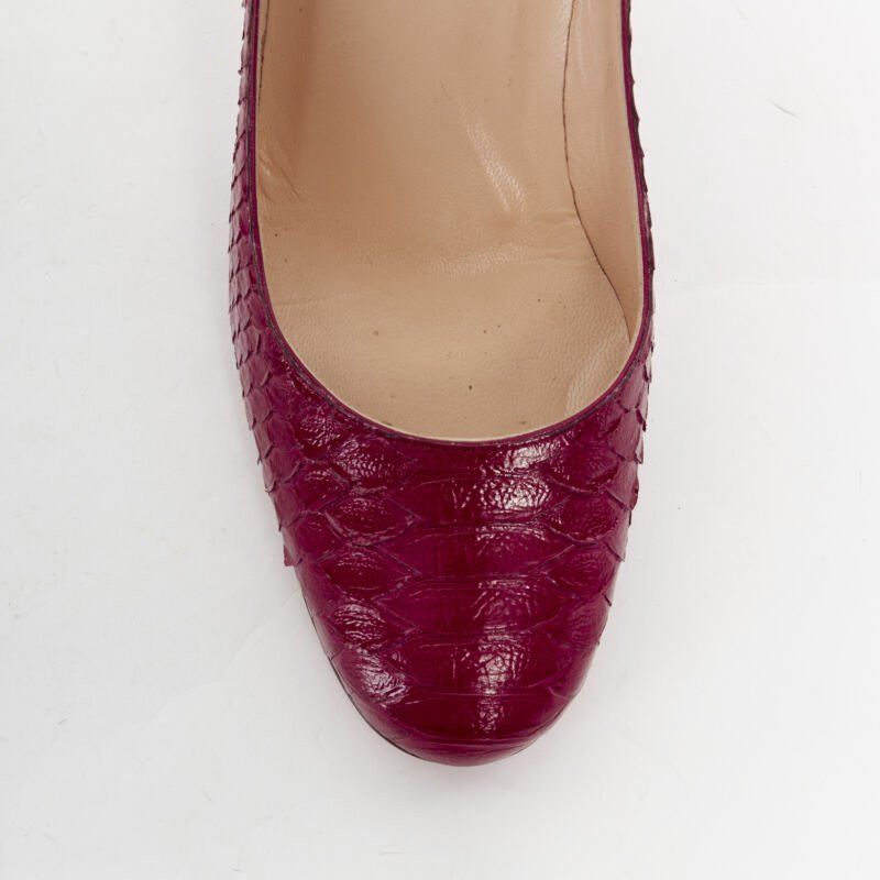 Christian Louboutin CHRISTIAN LOUBOUTIN Miss Gena 85 red glossy leather round toe pumps EU36.5 Size US 6.5 / IT 36.5 - 6 Thumbnail
