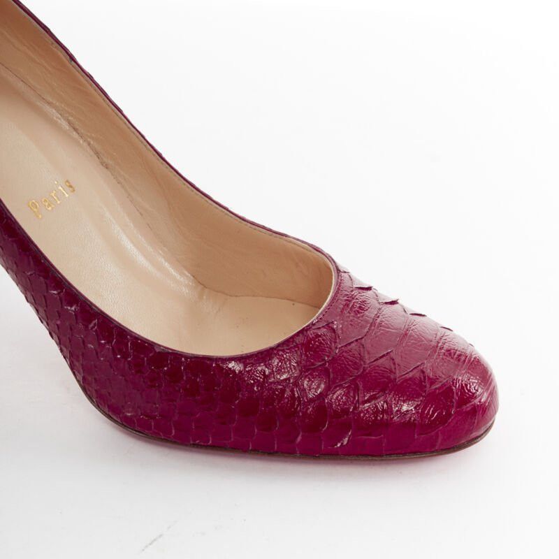 Christian Louboutin CHRISTIAN LOUBOUTIN Miss Gena 85 red glossy leather round toe pumps EU36.5 Size US 6.5 / IT 36.5 - 7 Thumbnail