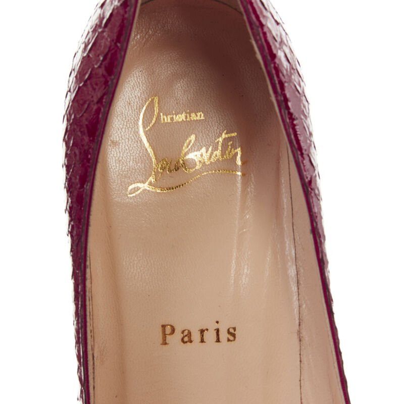 Christian Louboutin CHRISTIAN LOUBOUTIN Miss Gena 85 red glossy leather round toe pumps EU36.5 Size US 6.5 / IT 36.5 - 9 Thumbnail