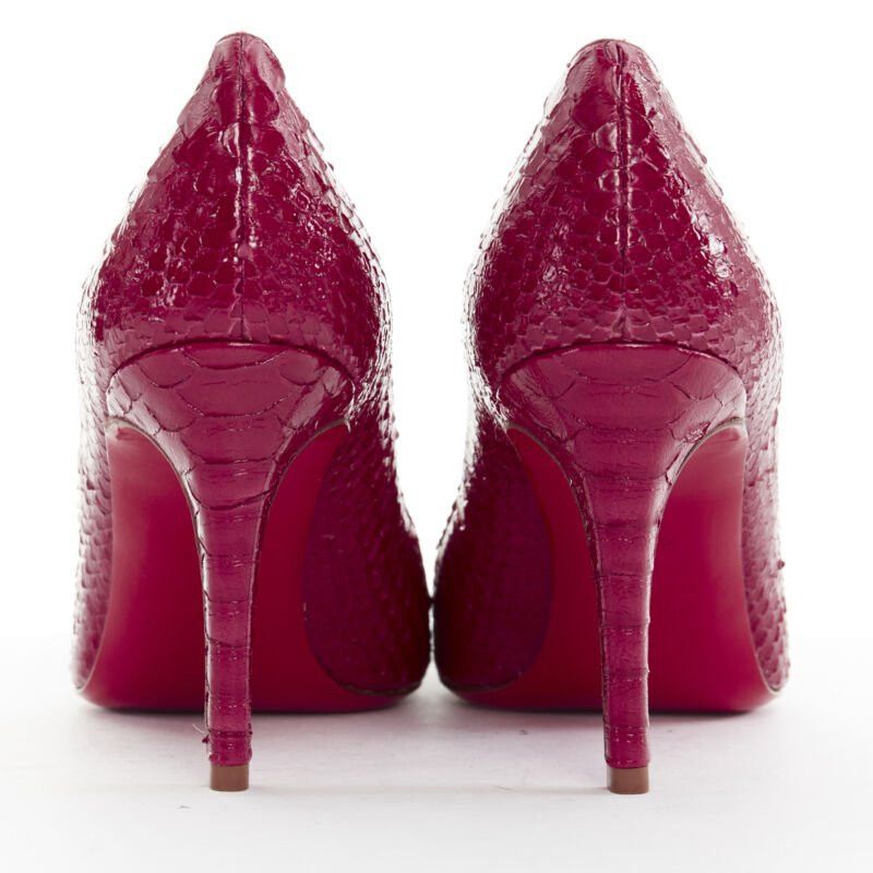 Christian Louboutin CHRISTIAN LOUBOUTIN Miss Gena 85 red glossy leather round toe pumps EU36.5 Size US 6.5 / IT 36.5 - 5 Thumbnail