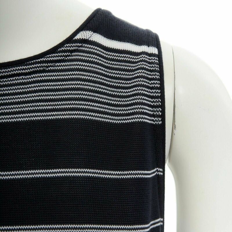 Stella McCartney new STELLA MCCARTNEY black white stripe knit draped waist stretch dress IT38 XS Size XS / US 0-2 / IT 36-38 - 8 Thumbnail