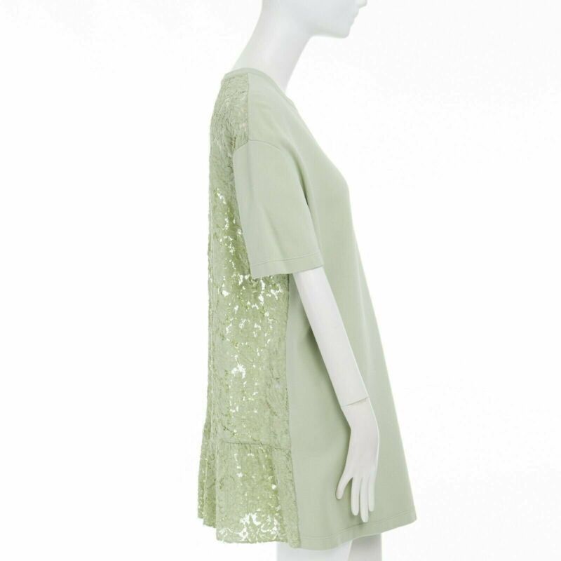 Valentino VALENTINO pastel green cotton crepe floral lace pleated back mini dress L Size M / US 6-8 / IT 42-44 - 4 Thumbnail