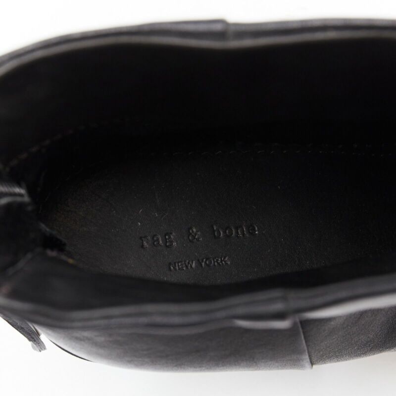 Rag & Bone RAG BONE black leather round toe chunky stacked heel western ankle boot EU36 Size US 6 / IT 36 - 11 Thumbnail