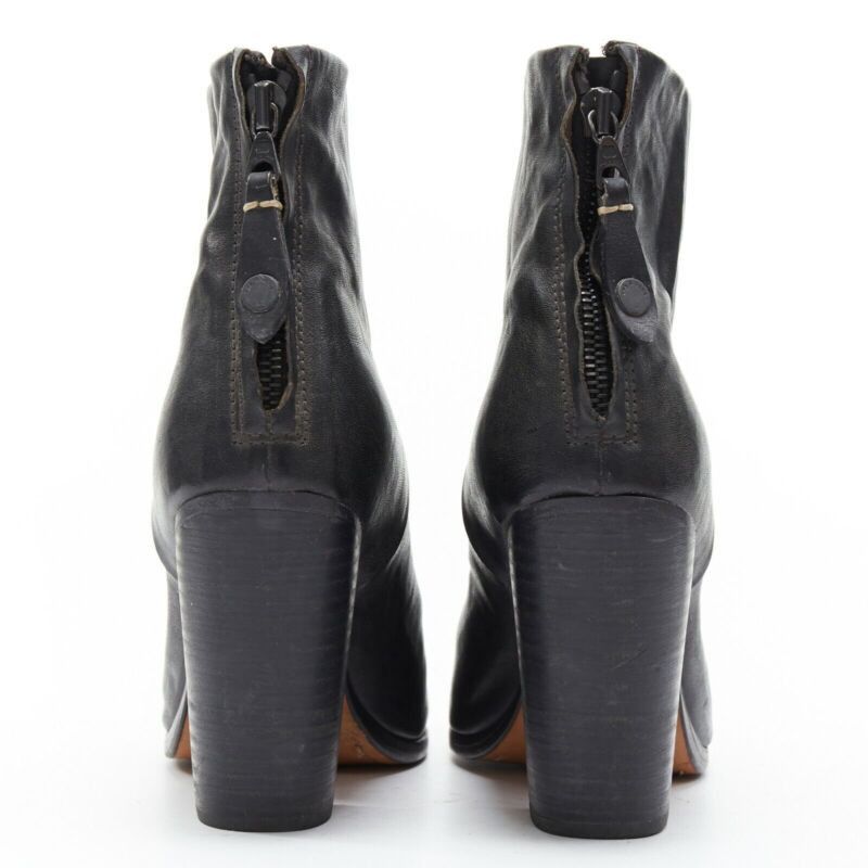 Rag & Bone RAG BONE black leather round toe chunky stacked heel western ankle boot EU36 Size US 6 / IT 36 - 5 Thumbnail