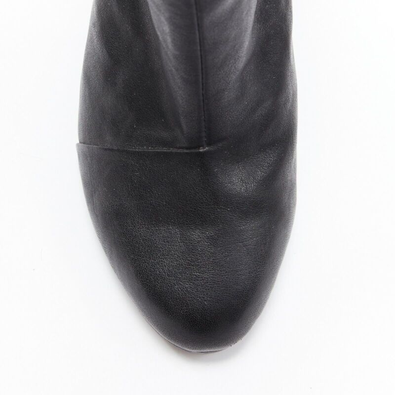 Rag & Bone RAG BONE black leather round toe chunky stacked heel western ankle boot EU36 Size US 6 / IT 36 - 7 Thumbnail
