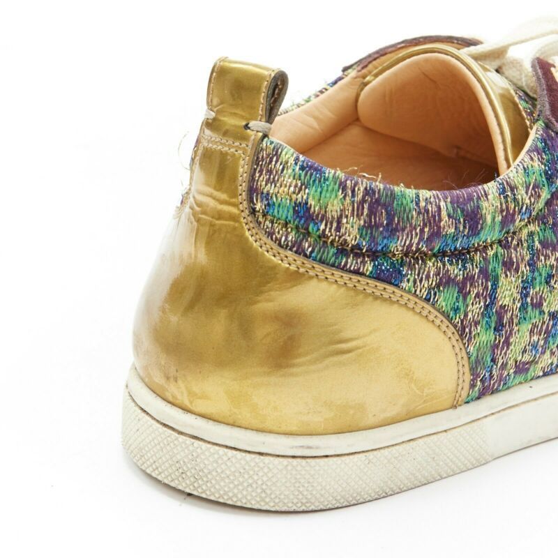 Christian Louboutin CHRISTIAN LOUBOUTIN Gondola gold jacquard strass crystal toe low sneaker EU38.5 Size US 8.5 / IT 38.5 - 10 Thumbnail