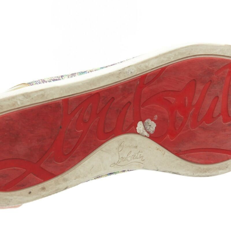 Christian Louboutin CHRISTIAN LOUBOUTIN Gondola gold jacquard strass crystal toe low sneaker EU38.5 Size US 8.5 / IT 38.5 - 12 Thumbnail