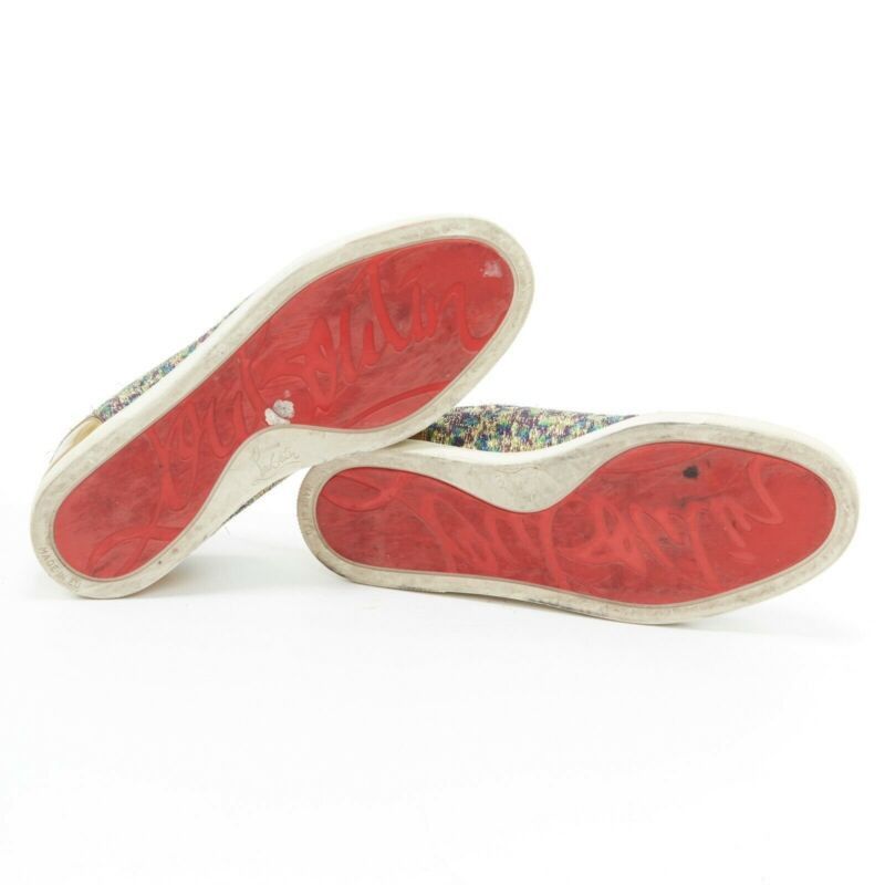 Christian Louboutin CHRISTIAN LOUBOUTIN Gondola gold jacquard strass crystal toe low sneaker EU38.5 Size US 8.5 / IT 38.5 - 6 Thumbnail
