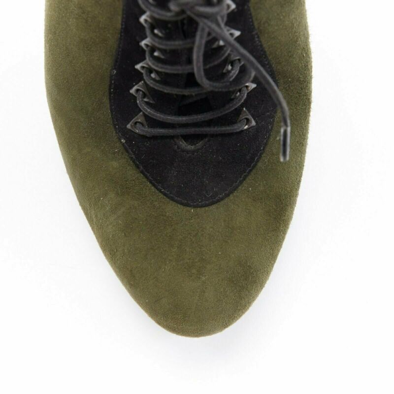 Alaia ALAIA black green suede leather lace up platform ankle bootie EU37 Size US 7 / IT 37 - 7 Thumbnail