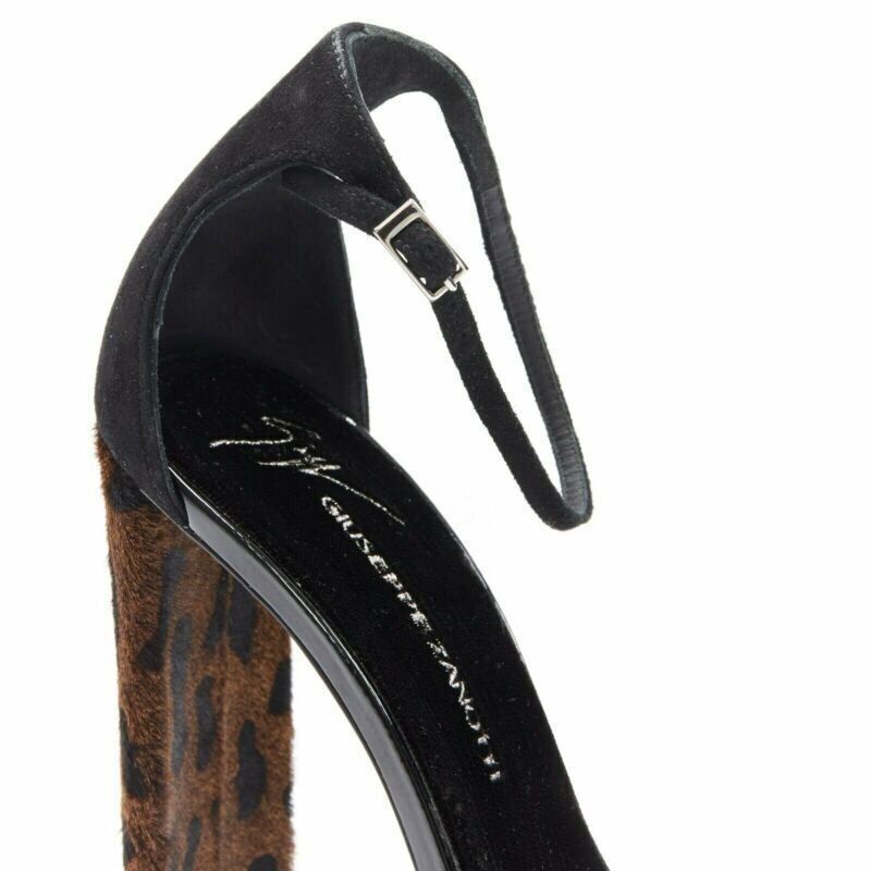 Giuseppe Zanotti GIUSEPPE ZANOTTI Sabine 2017 black suede crystal embellished leopard sandal EU39 Size US 9 / IT 39 - 9 Thumbnail