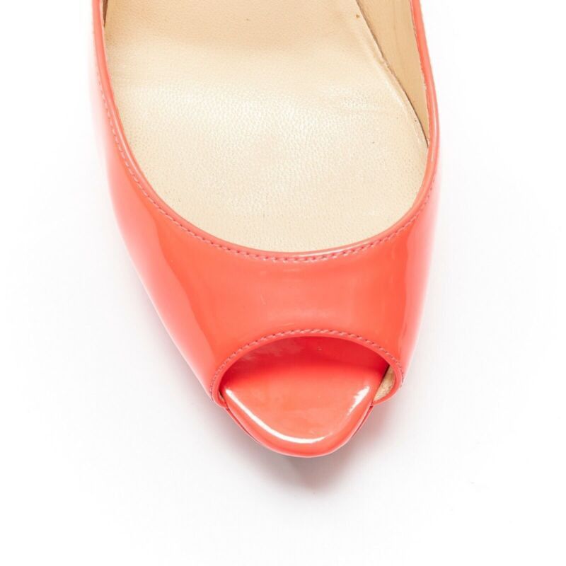 Christian Louboutin CHRISTIAN LOUBOUTIN Lady Peep 130 fuchsia hot pink platform high heel shoes EU36 Size US 6 / IT 36 - 7 Thumbnail