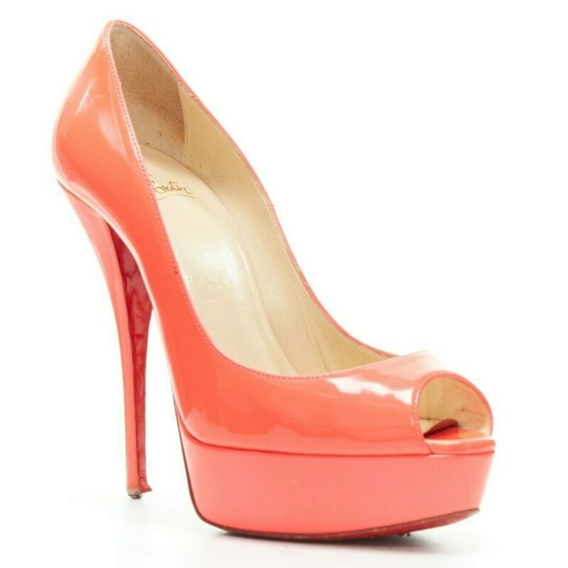 Christian Louboutin CHRISTIAN LOUBOUTIN Lady Peep 130 fuchsia hot pink platform high heel shoes EU36 Size US 6 / IT 36 - 2 Thumbnail
