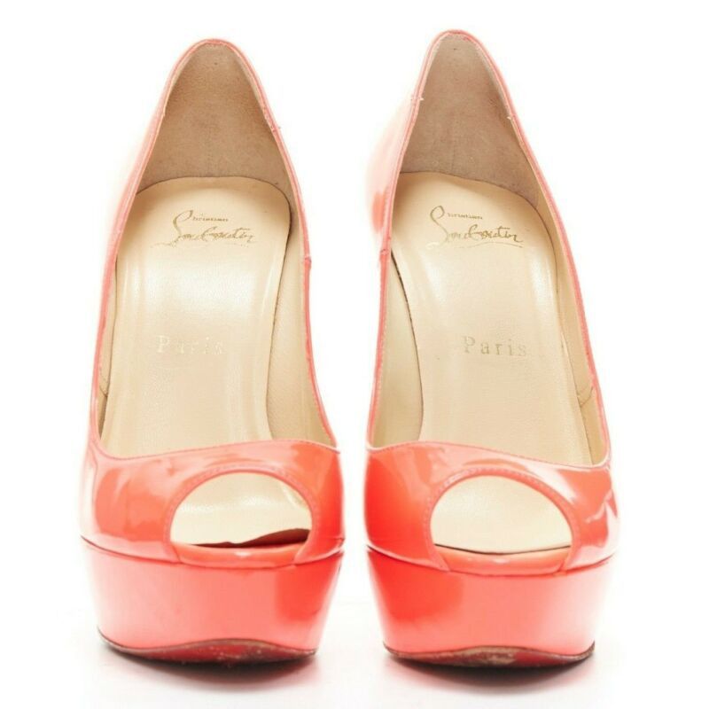 Christian Louboutin CHRISTIAN LOUBOUTIN Lady Peep 130 fuchsia hot pink platform high heel shoes EU36 Size US 6 / IT 36 - 3 Thumbnail
