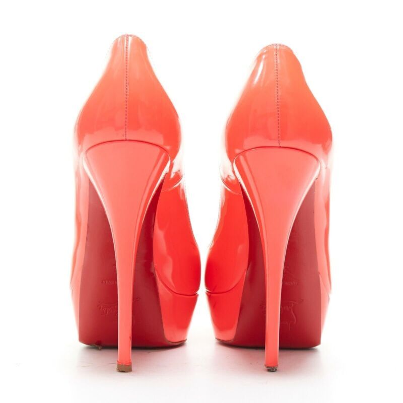 Christian Louboutin CHRISTIAN LOUBOUTIN Lady Peep 130 fuchsia hot pink platform high heel shoes EU36 Size US 6 / IT 36 - 5 Thumbnail