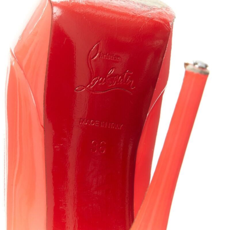 Christian Louboutin CHRISTIAN LOUBOUTIN Lady Peep 130 fuchsia hot pink platform high heel shoes EU36 Size US 6 / IT 36 - 12 Thumbnail