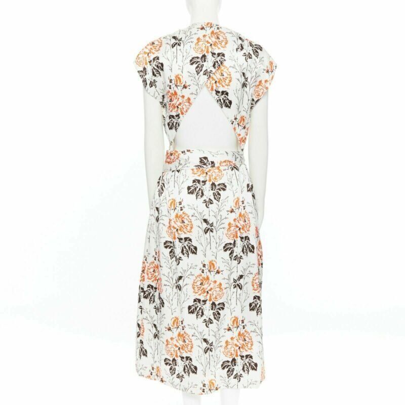 Victoria Beckham new VICTORIA BECKHAM SS17 Runway floral print cut open back belted dress UK10 M Size M / US 6-8 / IT 42-44 - 5 Thumbnail
